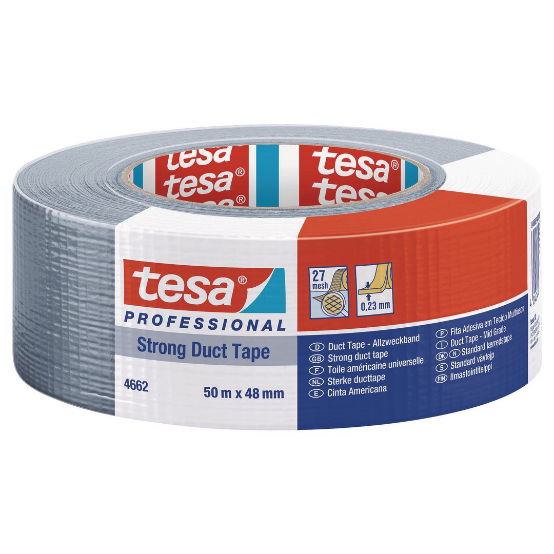 TESA Vävtejp 74662 Strong 48mmx50m silver | Emballage och lagerutrustning - Packtejper - Väv- och Silvertejp | Kontorsexperten