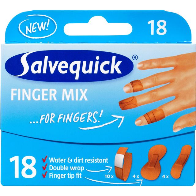 SALVEQUICK Plåster Finger Mix 18/fp | Skyddsutrustning - Första Hjälpen - Plåster | Kontorsexperten