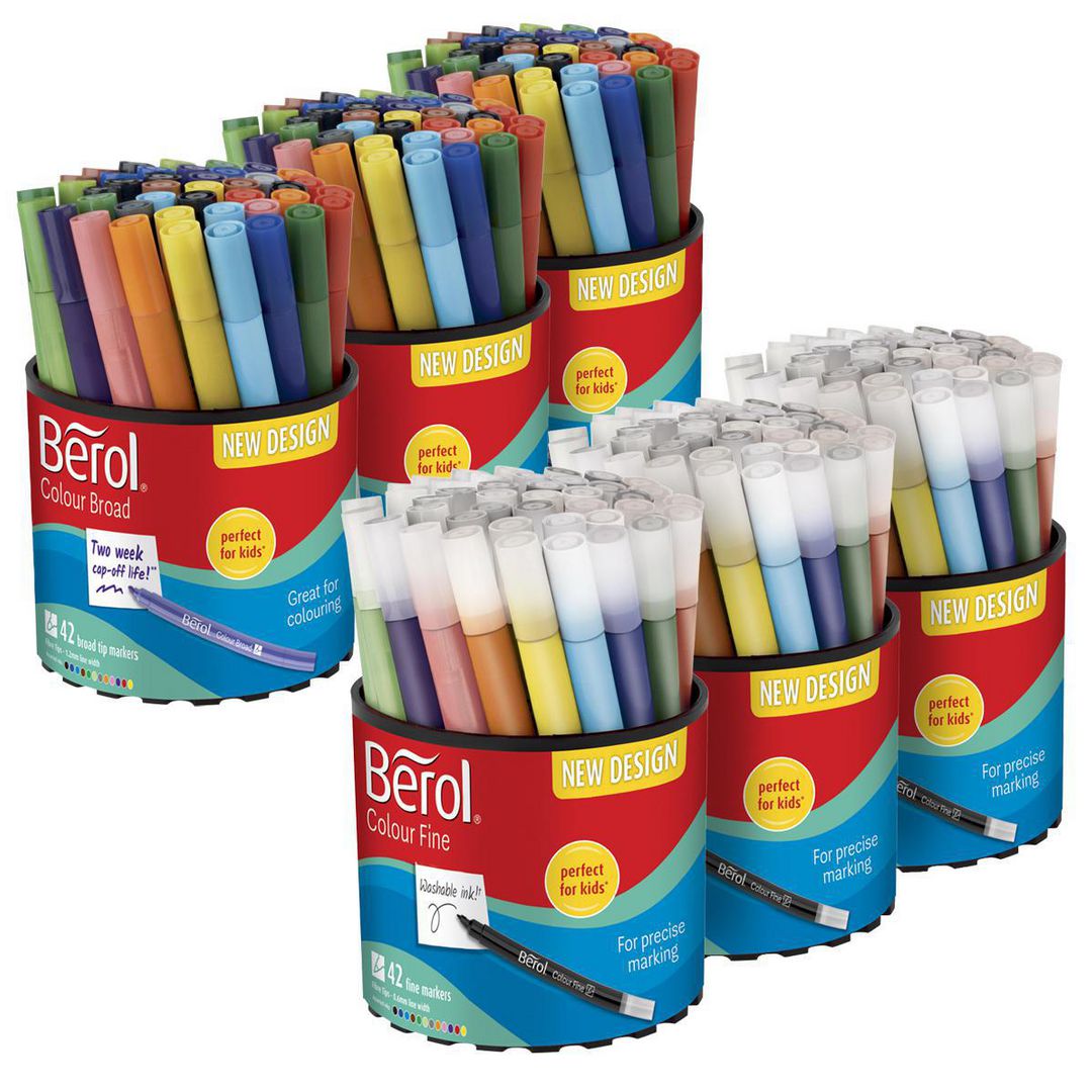 BEROL Fiberpenna Storpack Fine Broad 252/fp | Skola och förskola - Pennor och tillbehör - Fiberpennor - Standard | Kontorsexperten