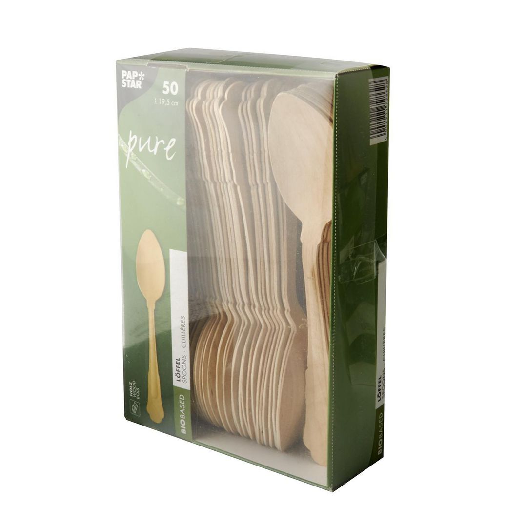 PAPSTAR Bestick Träsked Premium 50/fp | Kök och servering - Engångsartiklar - Engångsbestick | Kontorsexperten