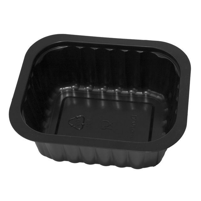 DUNI Duniform plastbehållare för tillbehör, polypropylen, 470 ml, svart, 138 x 114 x 53 mm 300/fp | Kök och servering - Engångsartiklar - Take Away | Kontorsexperten