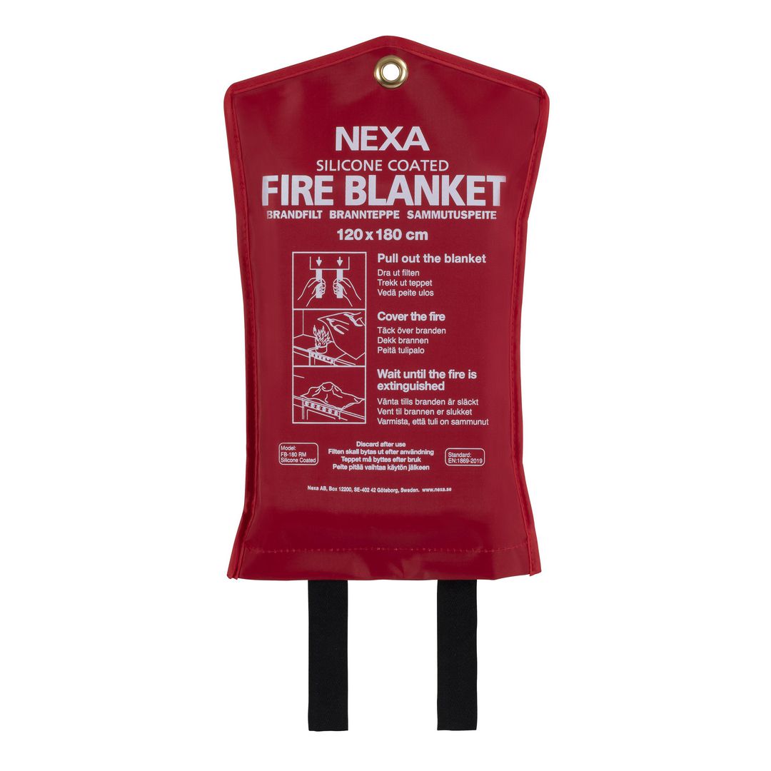 NEXA Brandfilt Silikon 120x180cm Röd | Skyddsutrustning - Brandsäkerhet - Brandfiltar | Kontorsexperten