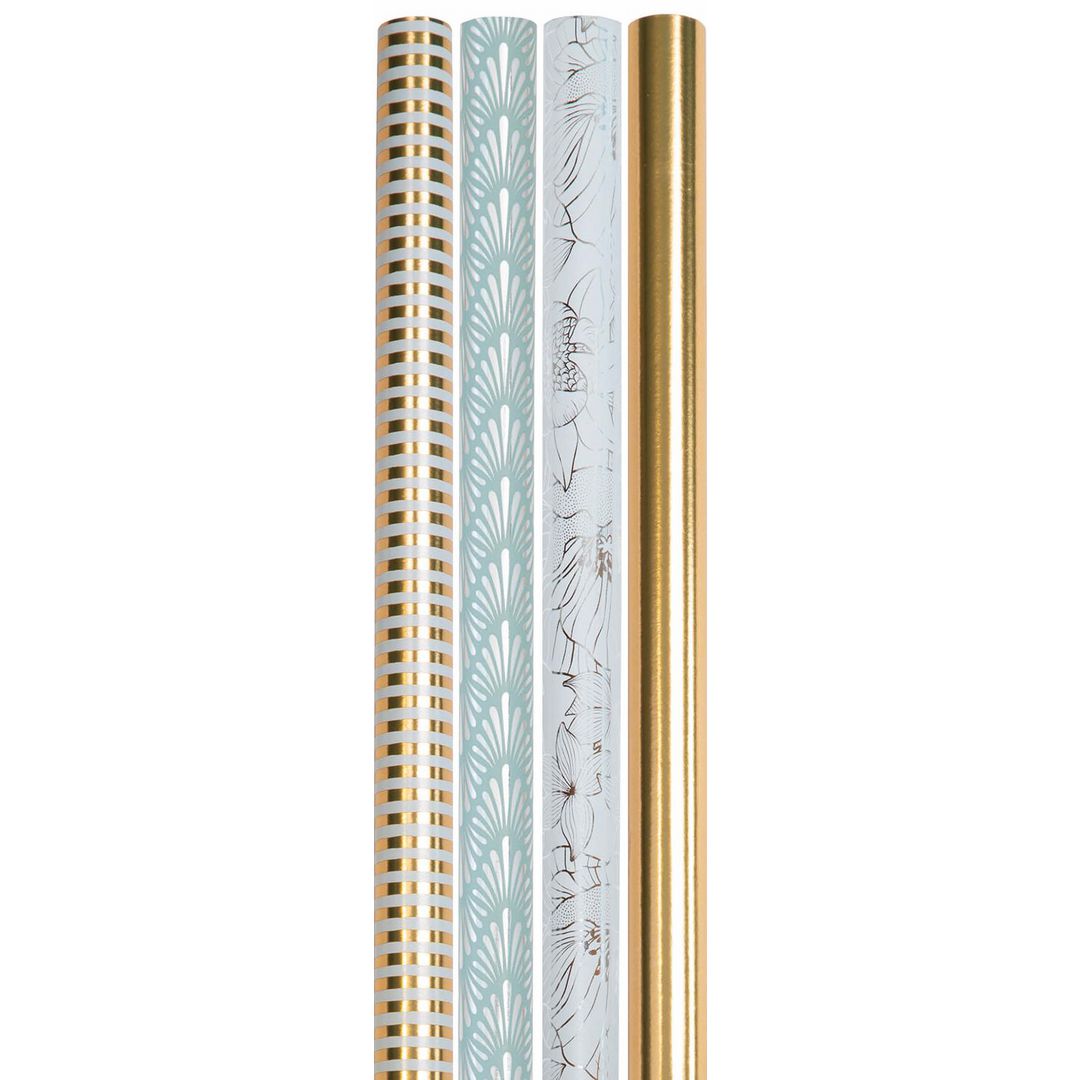 HEDLUNDS OF SWEDEN Presentpapper 70cmx2m metallic mix | Emballage och lagerutrustning - Presentinslagning - Presentpapper och Julpapper | Kontorsexperten