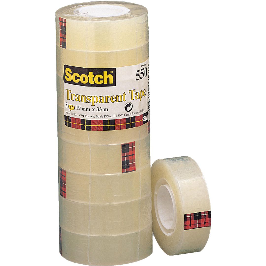 SCOTCH Tejp 550, genomskinlig, 19 mm x 33 m | Kontorsmaterial - Tejp lim och häftmassa - Tejp - Kontor | Kontorsexperten