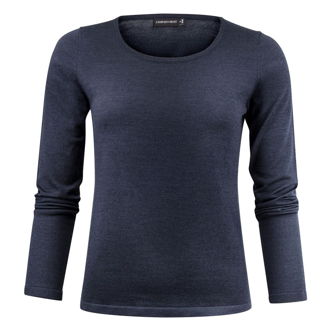 J. HARVEST & FROST Tröja merino J.HoF u-ring dam navy M | Yrkeskläder - Tröjor och Sweatshirts - Stickat | Kontorsexperten