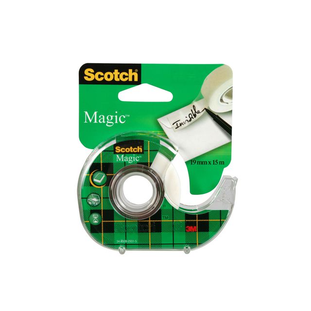SCOTCH Dokumenttejp, Scotch® Magic med hållare 15m x 19mm vit | Kontorsmaterial - Tejp lim och häftmassa - Tejp - Dokument | Kontorsexperten