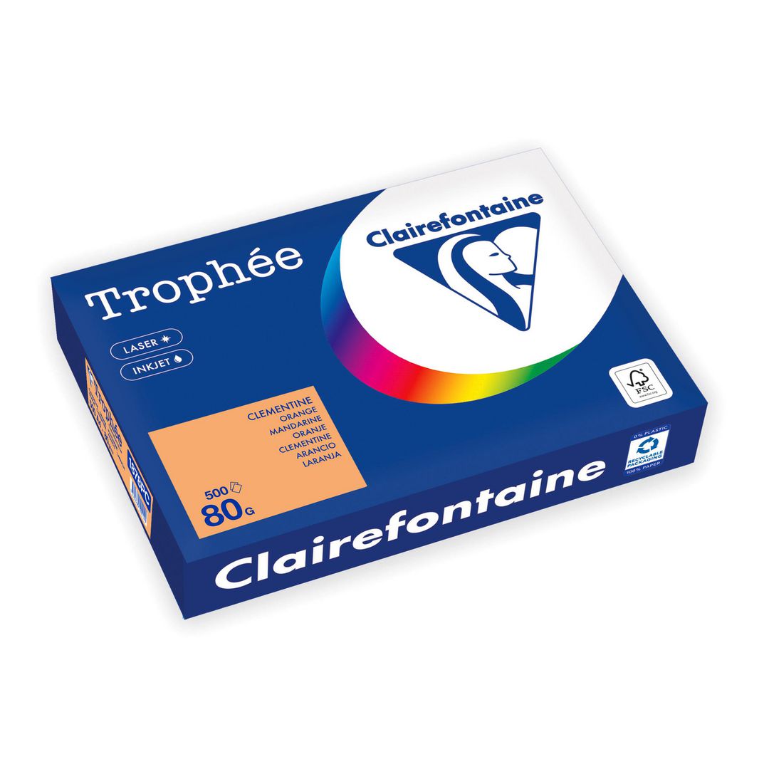 CLAIREFONTAINE Kopieringspapper A4 80g ohålat orange 500/fp | Kontorspapper - Specialpapper - Färgat - A4 | Kontorsexperten