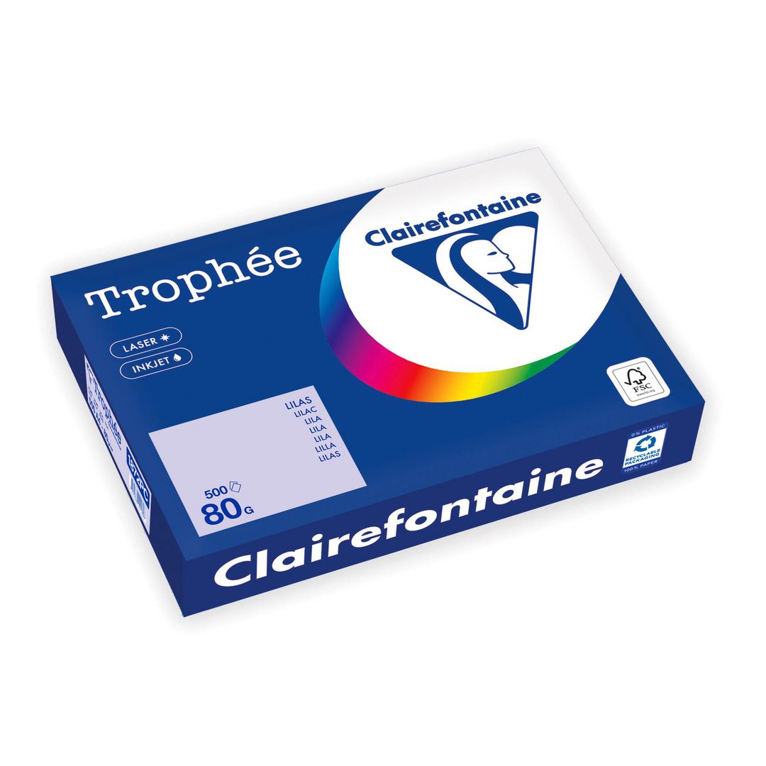 CLAIREFONTAINE Trophée A4 80 g färgat papper lila 500/fp | Kontorspapper - Specialpapper - Färgat - A4 | Kontorsexperten
