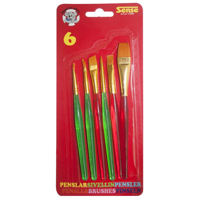 SENSE Penslar 6/fp | Skola och förskola - Målarfärg och tillbehör - Penslar | Kontorsexperten