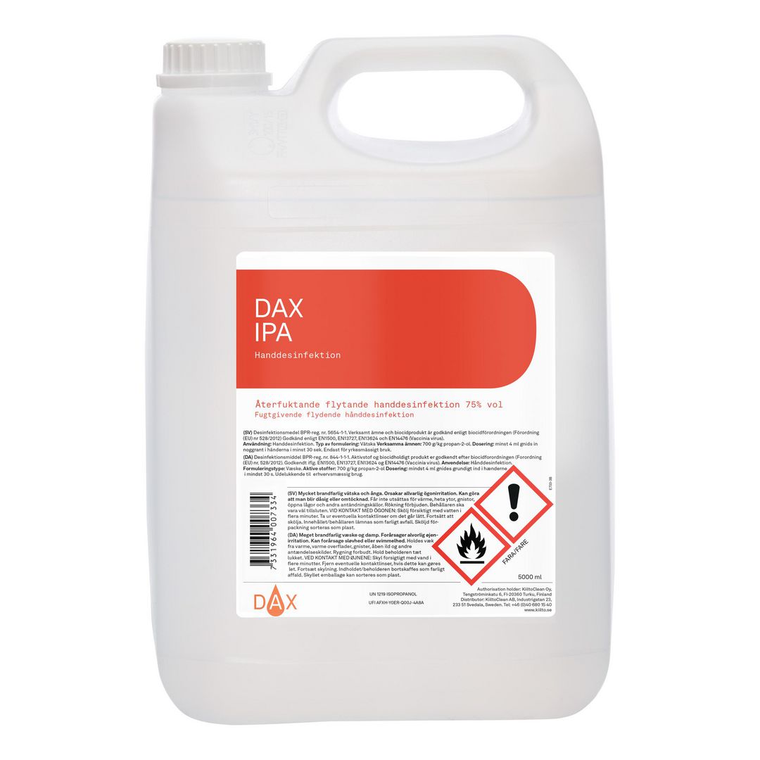 DAX Handdesinfektion IPA 5L | Städ och hygien - Desinfektionsmedel - Handdesinfektion | Kontorsexperten
