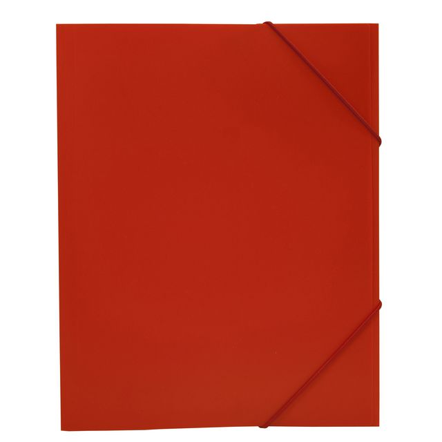 Gummibandsmapp 3-klaff A4, färgad polypropylen, röd | Kontorsmaterial - Mappar och plastfickor - Gummibandsmappar 3-klaff - Plast | Kontorsexperten