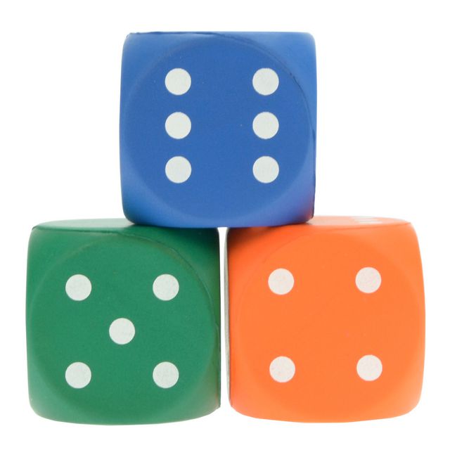 Skumtärningar, 5 x 5cm 12/fp | Skola och förskola - Lekmaterial - Tärningar | Kontorsexperten