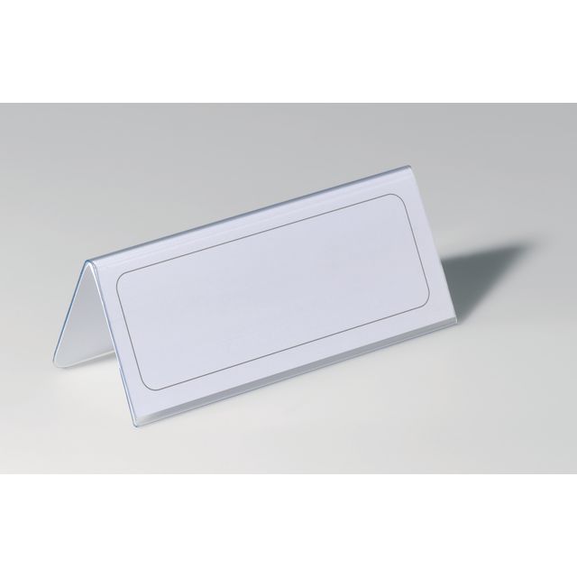 DURABLE Namnskylt, dubbelsidig, genomskinlig, 61/122 x 150 mm 25/fp | Kontorsmöbler och inredning - Namnskyltar och korthållare - Bordskylt | Kontorsexperten