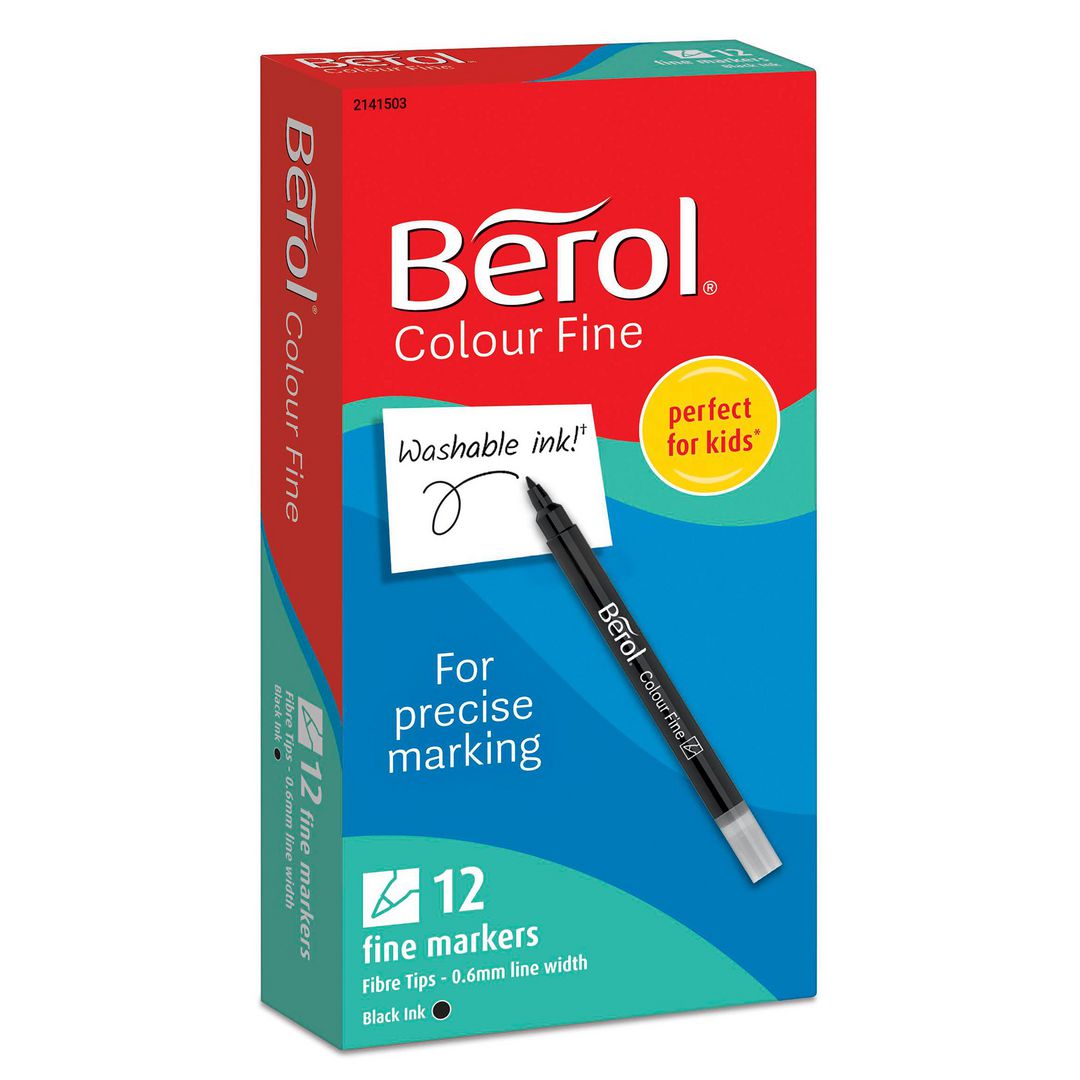 BEROL Fiberpenna Fine 12/fp | Skola och förskola - Pennor och tillbehör - Fiberpennor - Standard | Kontorsexperten