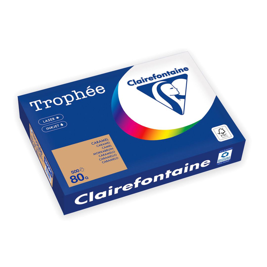 CLAIREFONTAINE Kopieringspapper Trophée 80g ohålat karamell 500/fp | Kontorspapper - Specialpapper - Färgat - A4 | Kontorsexperten