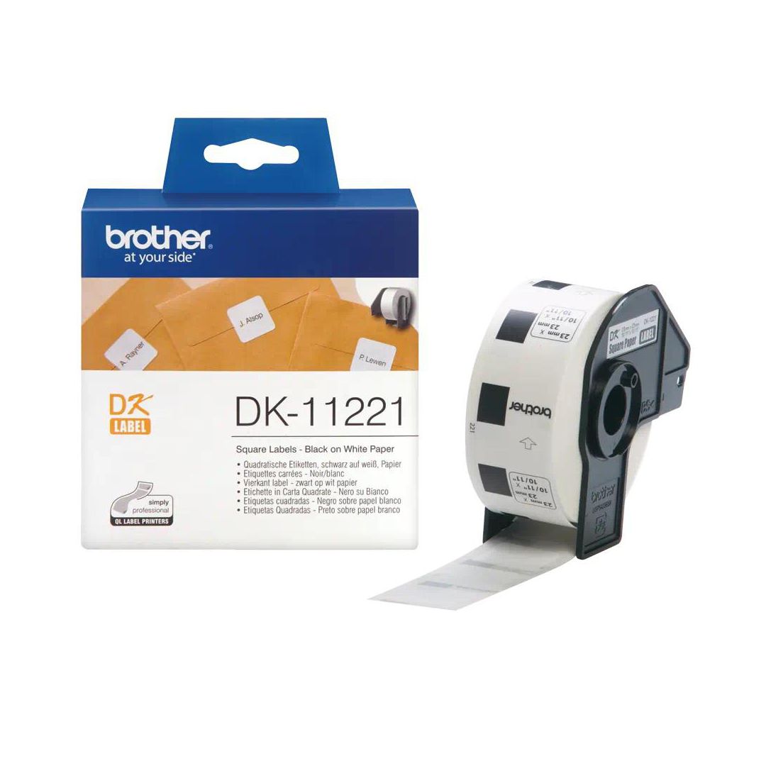 BROTHER Etikett DK11221 23x23mm 1000/fp | Kontorsmaskiner - Etikettskrivare och etiketter - Etiketter - Brother | Kontorsexperten
