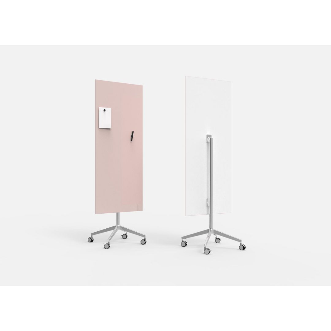 LINTEX Glastavla mobil 650x1960mm rosa | Kontorsmöbler och inredning - Whiteboardtavlor och tillbehör - Whiteboardtavlor mobil - Glas | Kontorsexperten