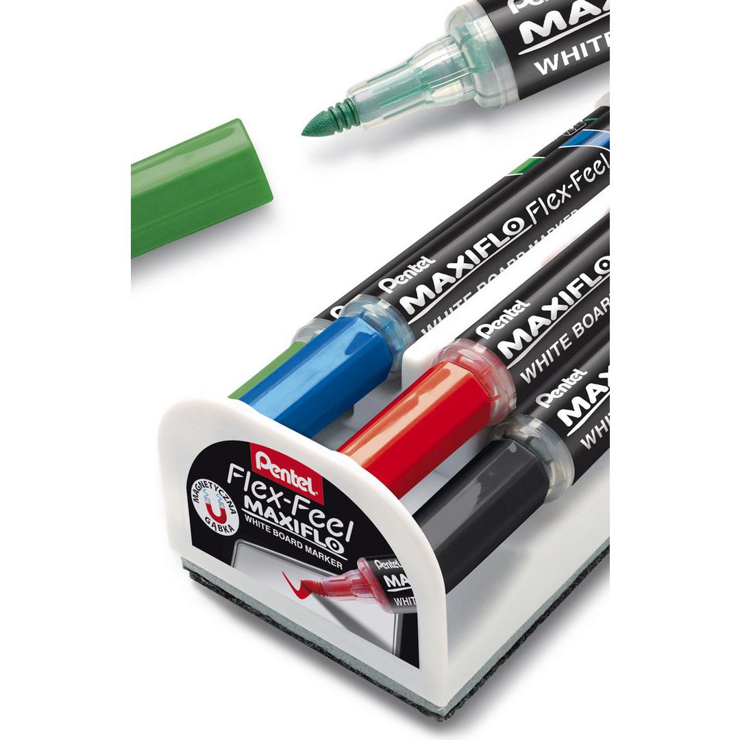 PENTEL Whiteboardtorkare Flex ink 4 pen | Kontorsmaterial - Pennor - Whiteboardpennor - Rund spets | Kontorsexperten