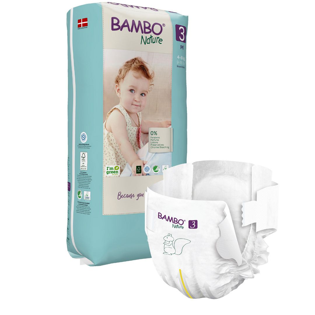 BAMBO Blöja Nature S3 4-8kg TP 52/fp | Sjukvård och omsorg - Hygien - Barnblöjor | Kontorsexperten