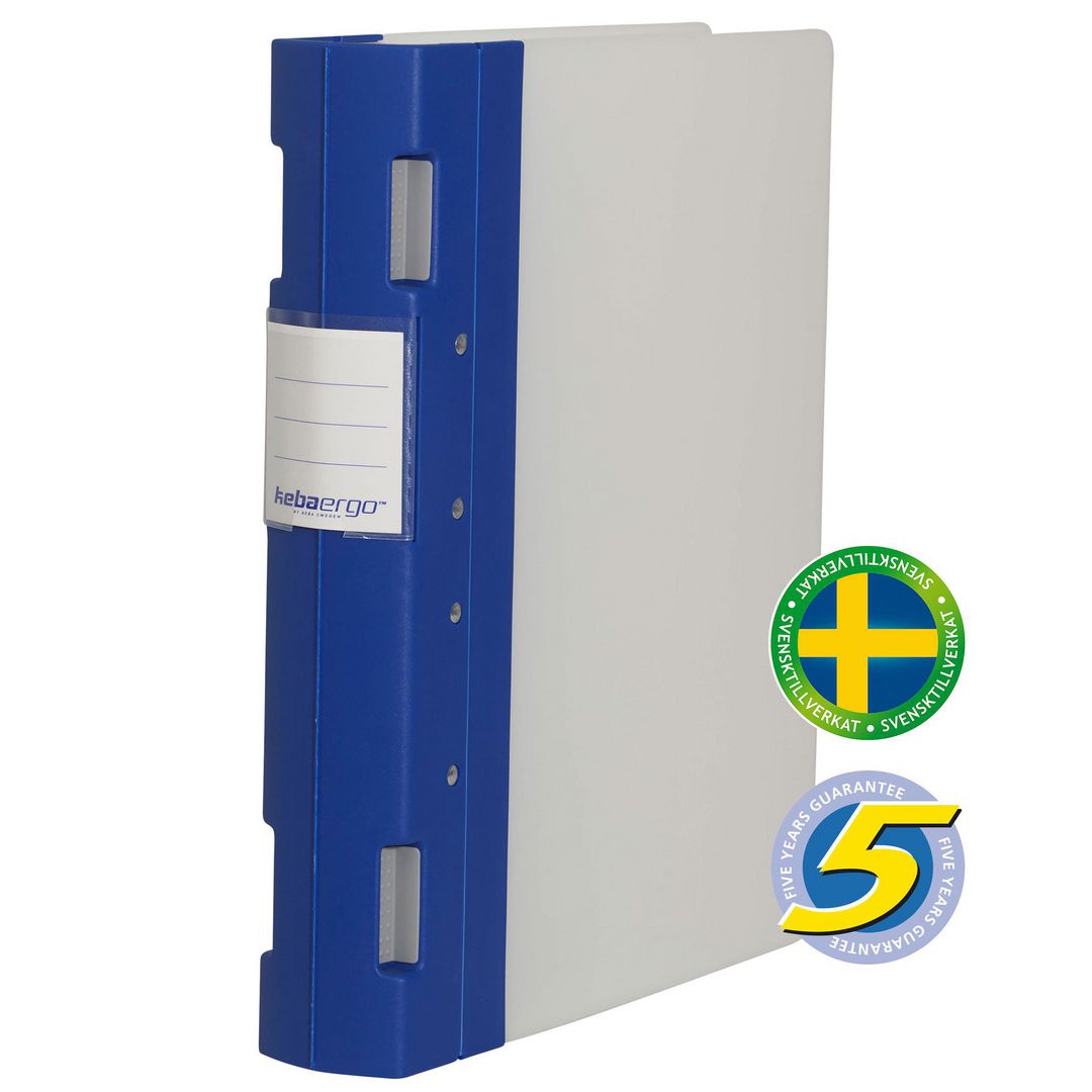 KEBA Gaffelpärm Ergo A4 55mm blå/neutral | Kontorsmaterial - Pärmar och register - Gaffelpärmar i plast | Kontorsexperten