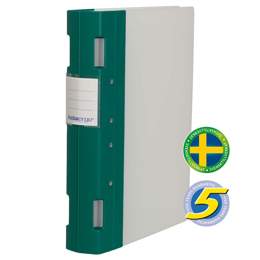 KEBA Gaffelpärm Ergo A4 55mm grön/neutral | Kontorsmaterial - Pärmar och register - Gaffelpärmar i plast | Kontorsexperten