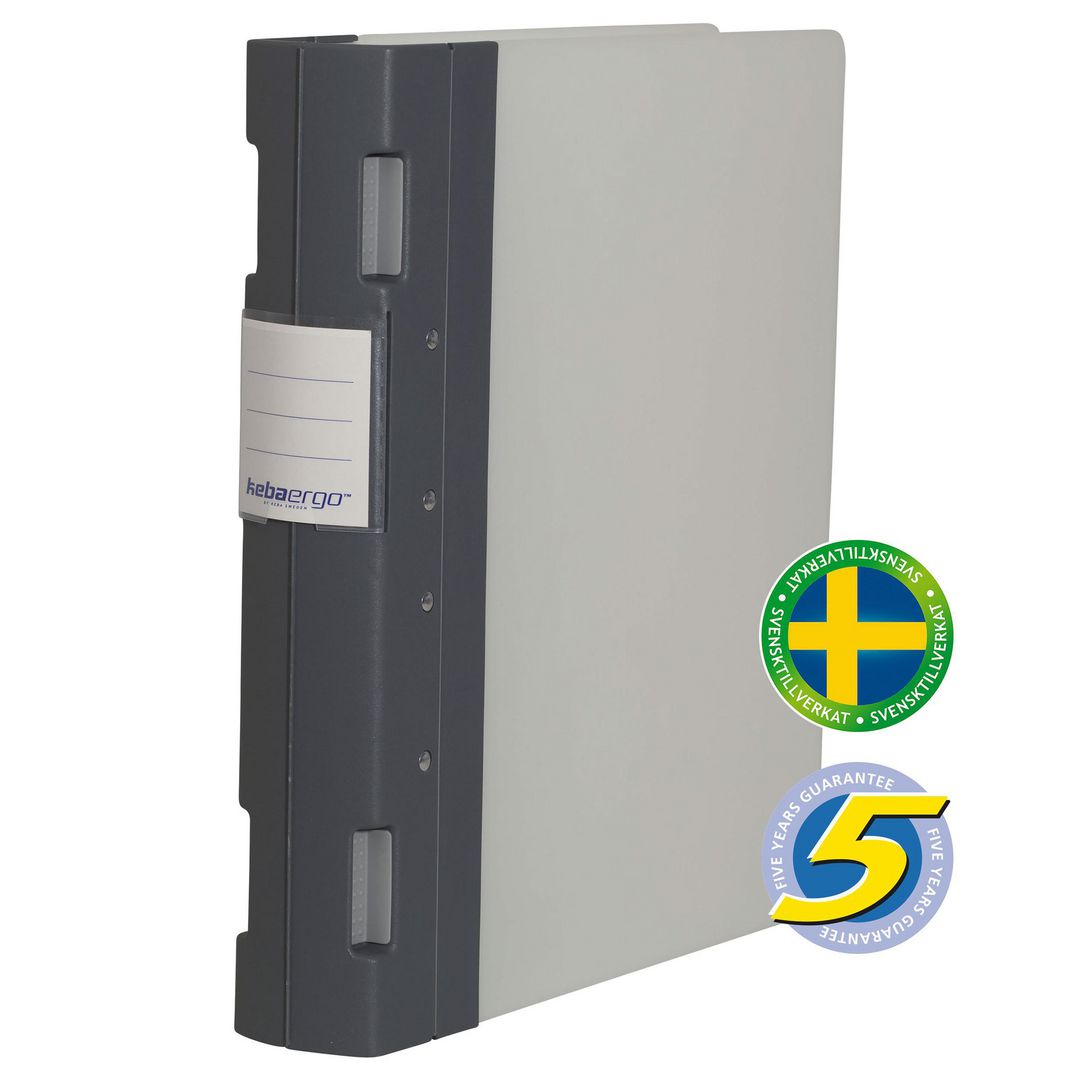 KEBA Gaffelpärm Ergo A4 55mm grafitgrå | Kontorsmaterial - Pärmar och register - Gaffelpärmar i plast | Kontorsexperten
