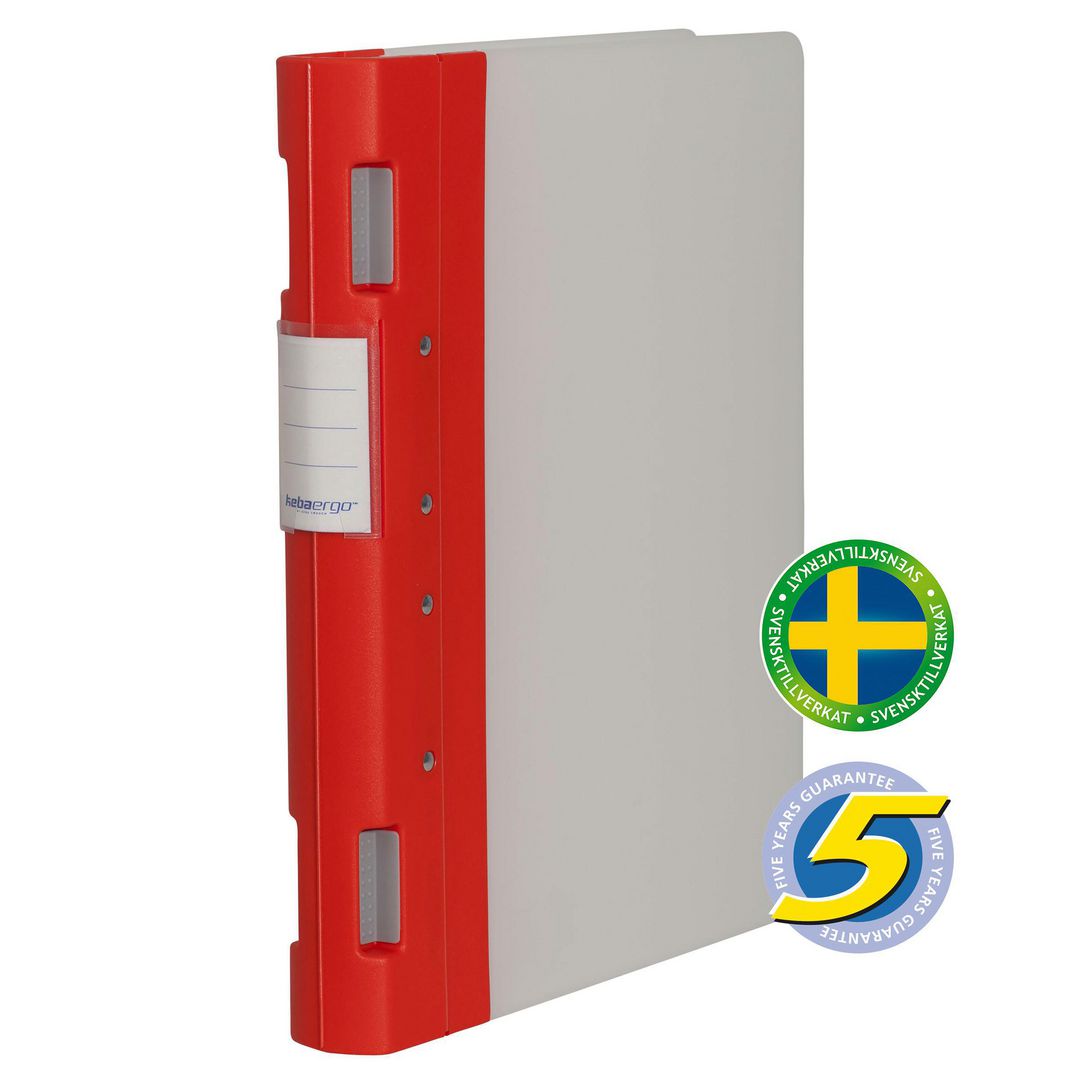 KEBA Gaffelpärm Ergo A4 40mm röd/neutral | Kontorsmaterial - Pärmar och register - Gaffelpärmar i plast | Kontorsexperten