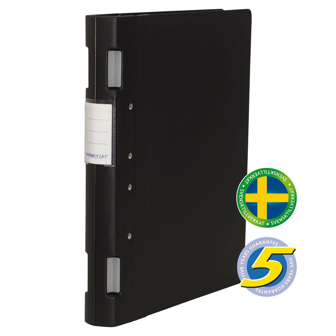 KEBA Gaffelpärm Ergo A4 40mm svart/svart | Kontorsmaterial - Pärmar och register - Gaffelpärmar i plast | Kontorsexperten