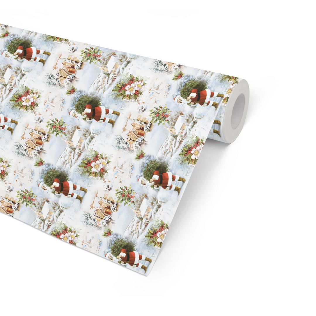 HEDLUNDS OF SWEDEN Julpapper 57cmx154m White Christmas | Emballage och lagerutrustning - Presentinslagning - Presentpapper och Julpapper | Kontorsexperten