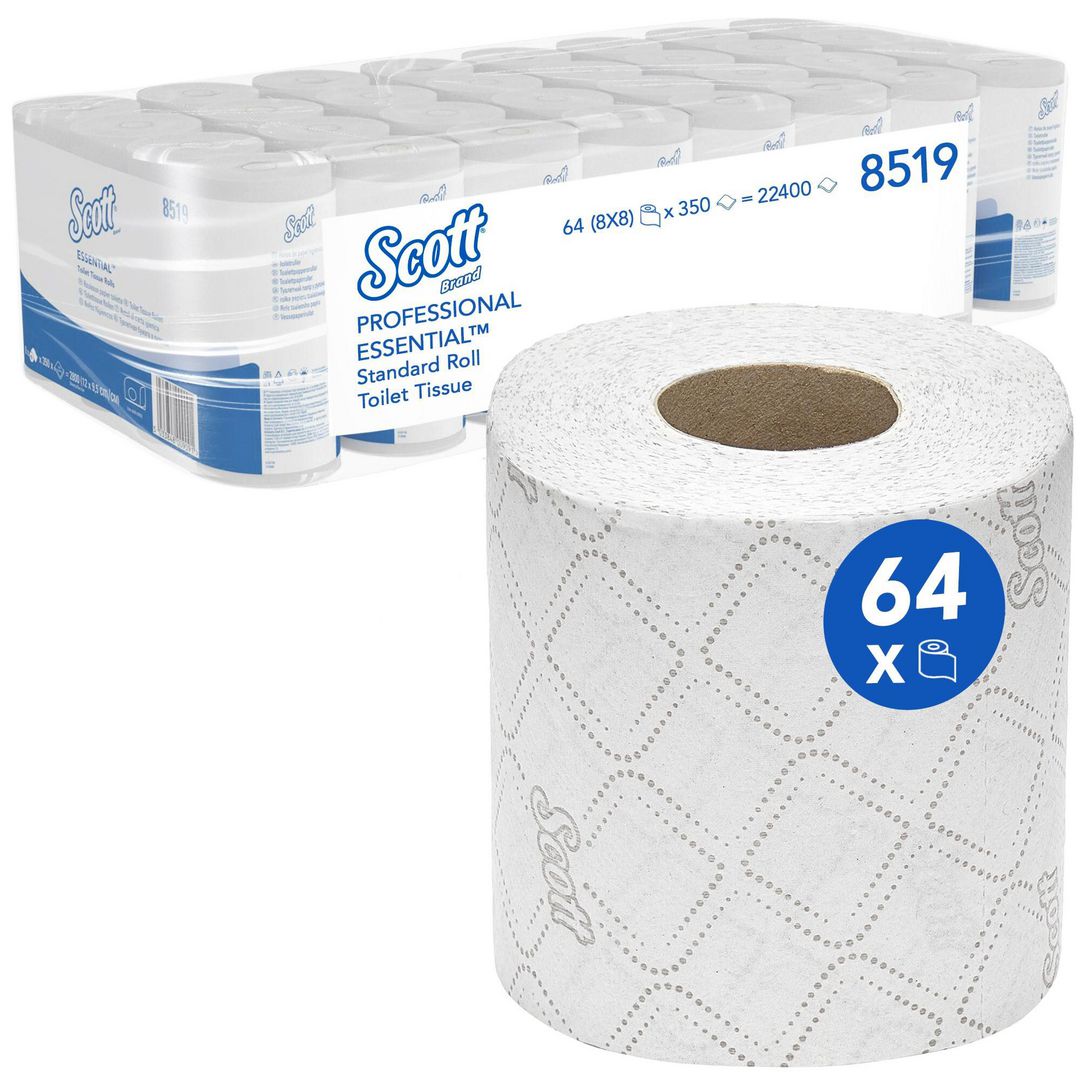 SCOTT Toalettpapper Performance 350 Standardrulle, 2-lagers, vit 64/fp | Städ och hygien - Toalettpapper och torkpapper - System - Kimberly Clark | Kontorsexperten