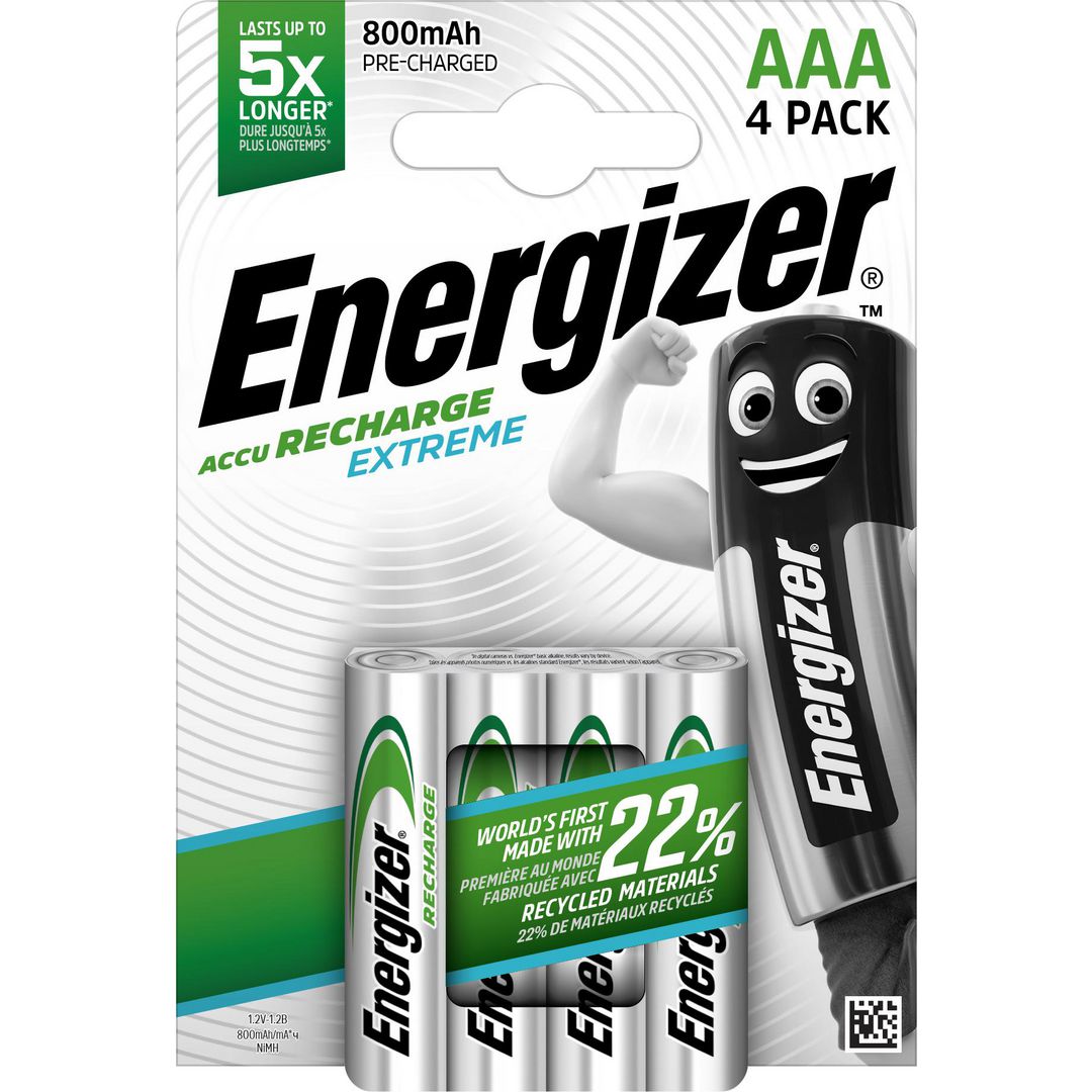 ENERGIZER Batteri Laddbar AAA Extreme 4/fp | Kontorsmaskiner - Batterier - Uppladdningsbara | Kontorsexperten