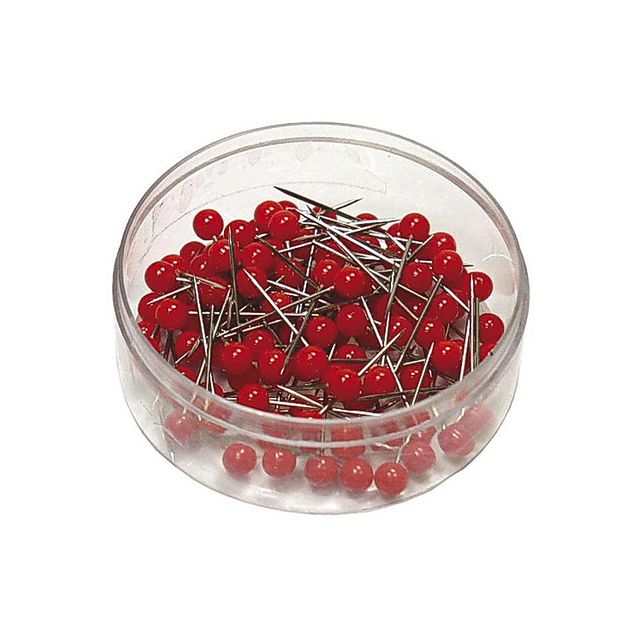 Kartnålar runda röd 100/fp | Kontorsmaterial - Häftstift och kartnålar - Kartnålar | Kontorsexperten