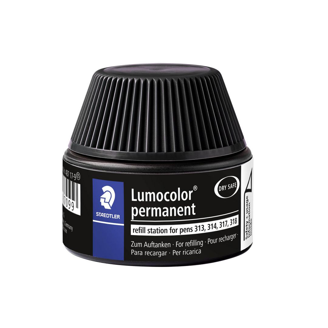 LUMOCOLOR Refill universal permanent 15ml svart | Kontorsmaterial - Pennor - Pennpatroner | Kontorsexperten