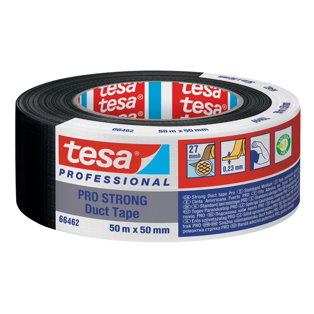 TESA Vävtejp Pro Strong 50mmx50m svart | Emballage och lagerutrustning - Packtejper - Väv- och Silvertejp | Kontorsexperten