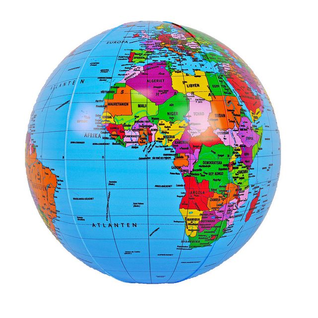 NORSTEDTS Uppblåsbar jordglob, 40 cm, olika färger | Skola och förskola - Klassrummet / Lära - Geografi | Kontorsexperten