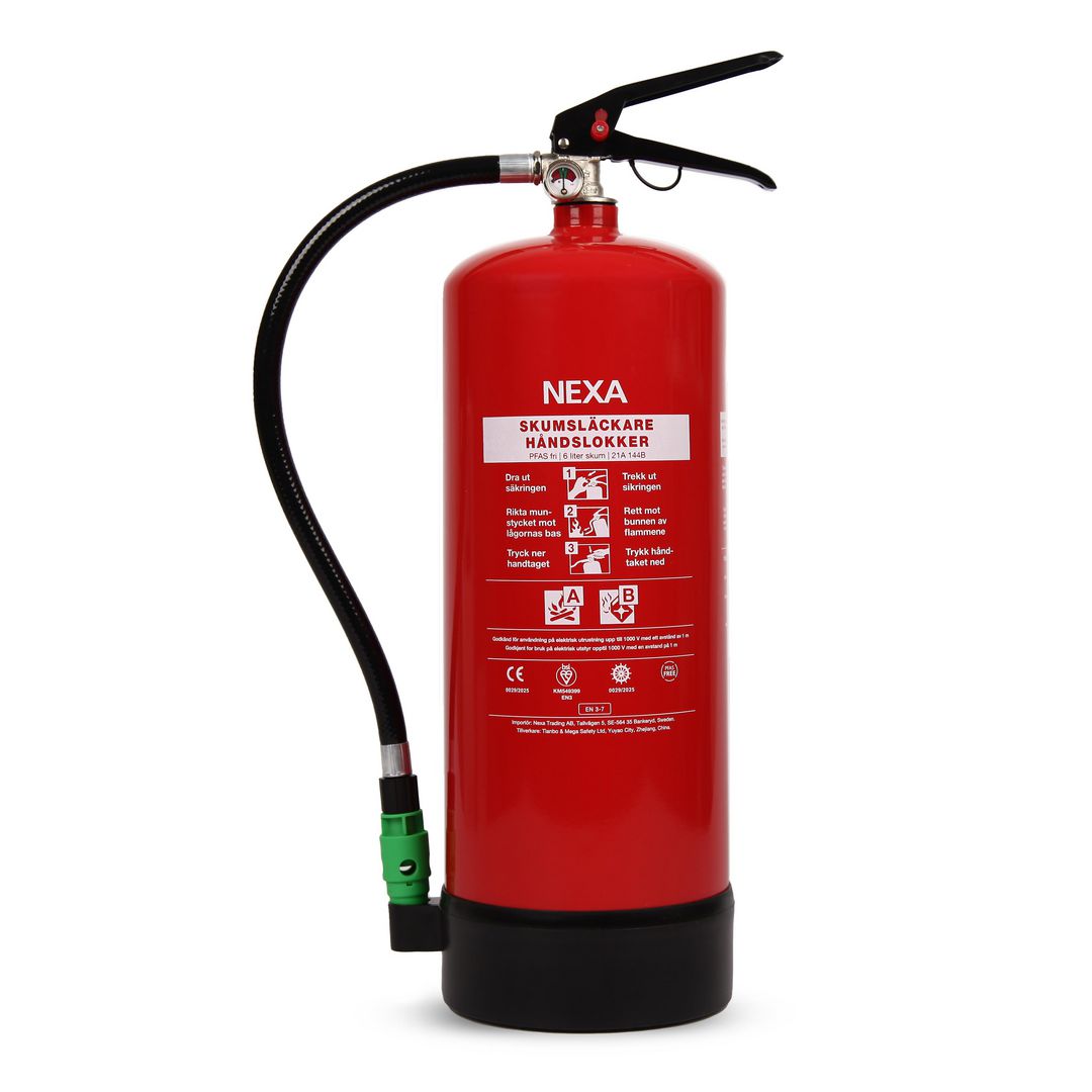 NEXA Brandsläckare 6L Skum PFAS-fri 21A | Skyddsutrustning - Brandsäkerhet - Brandsläckare | Kontorsexperten