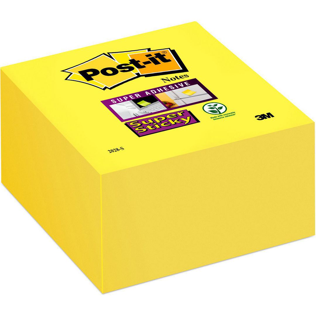 POST-IT Super Sticky-notislappar, kub, 76 x 76 mm, ultragula, 350 blad, 2028-S | Kontorsmaterial - Notes och Post-It - Notes - Kuber | Kontorsexperten