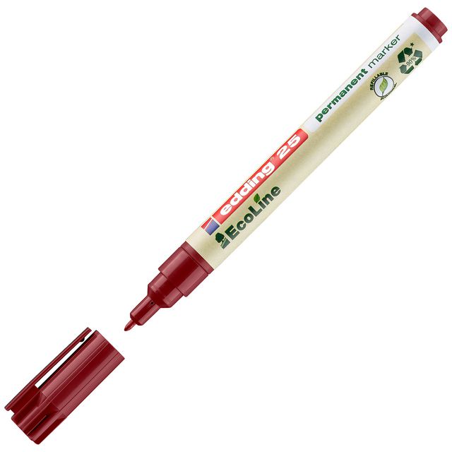 EDDING Märkpenna permanent EcoLine 25, 1 mm, röd | Kontorsmaterial - Pennor - Märkpennor - Rund spets | Kontorsexperten