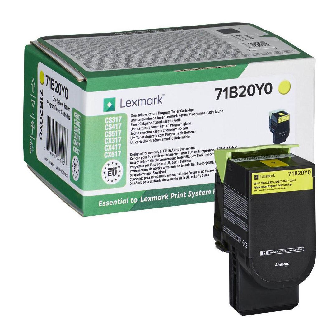 LEXMARK Toner 71B20Y0 Gul | Toner och bläck - Tonerkassetter - Toner Lexmark | Kontorsexperten