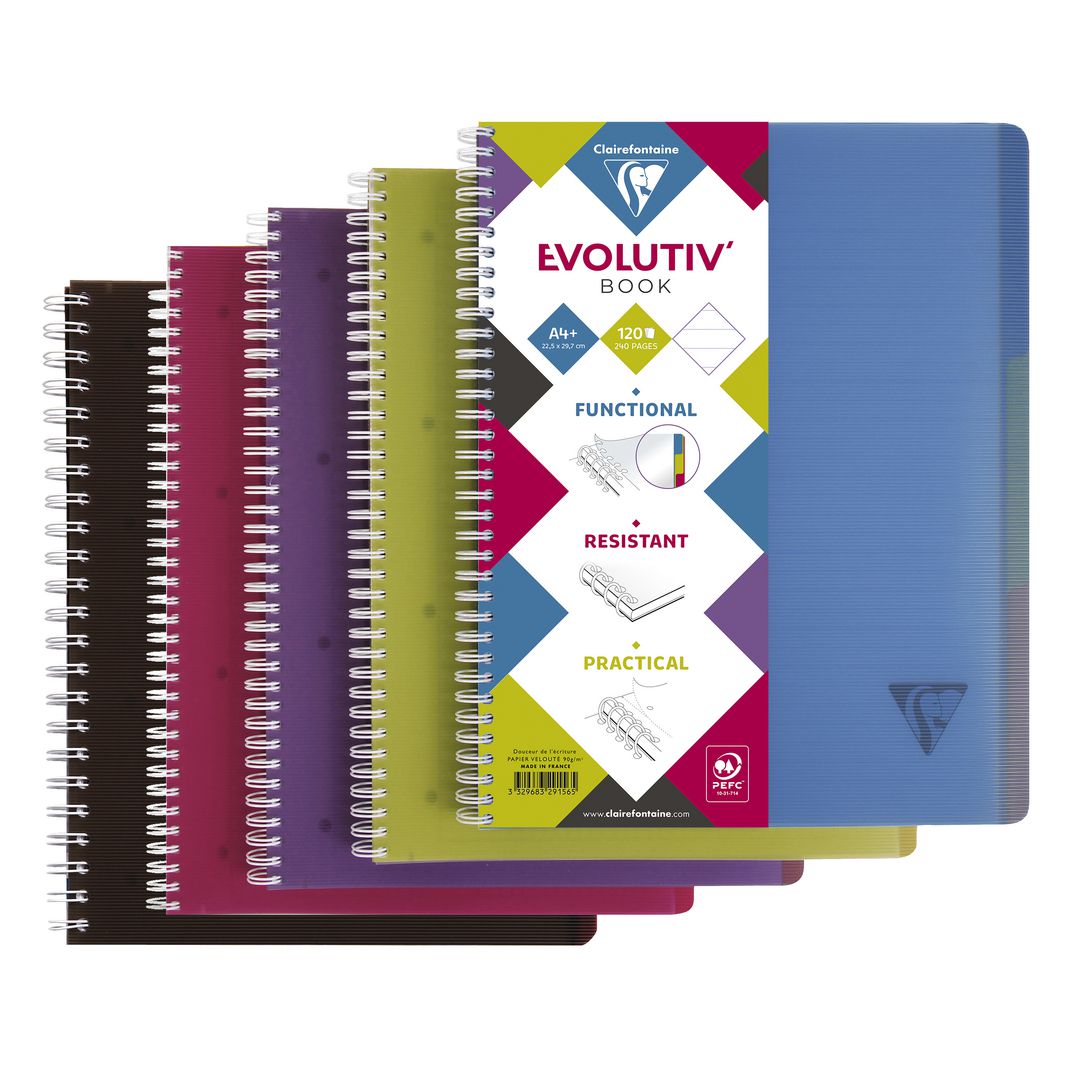 CLAIREFONTAINE Ant.block A4+ 3-flik sort | Kontorsmaterial - Block och anteckningsböcker - Anteckningsblock | Kontorsexperten