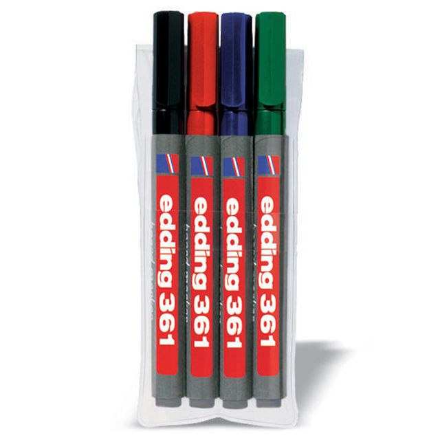 EDDING Whiteboardpenna 361 rund 1mm 4 färger/fp | Kontorsmaterial - Pennor - Whiteboardpennor - Rund spets | Kontorsexperten