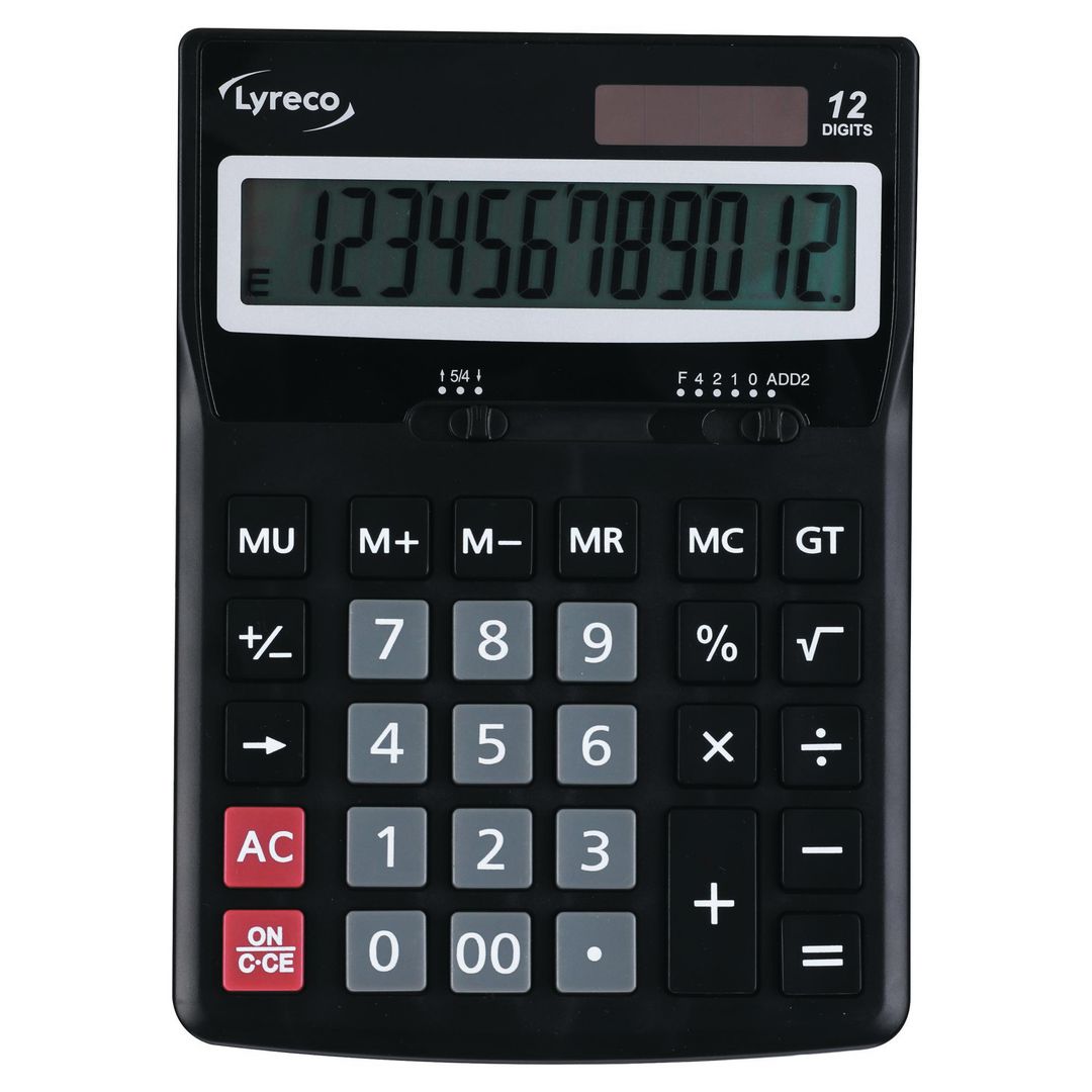 LYRECO Bordsräkare Premier 12 Siffror | Kontorsmaskiner - Räknare - Bordsräknare | Kontorsexperten