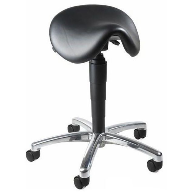 TOPSTAR Sadelkontorsstol, läder, 500/690 x 340 x 430 mm, svart | Kontorsmöbler och inredning - Stolar och sittmöbler - Sadelstolar | Kontorsexperten