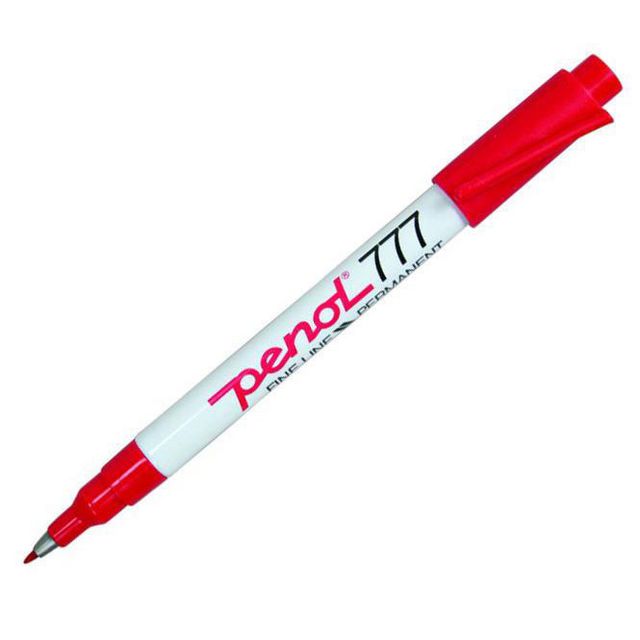 PENOL Märkpenna 777 permanent 1mm röd | Kontorsmaterial - Pennor - Märkpennor - Rund spets | Kontorsexperten