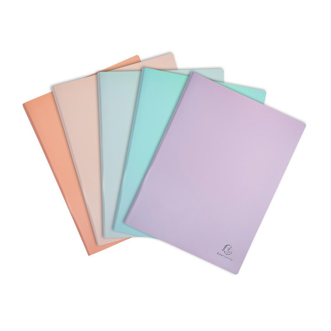 EXACOMPTA Demobok 60 fickor Aquarel sorterade färger 5/fp | Kontorsmaterial - Pärmar och register - Demopärmar och demoböcker | Kontorsexperten