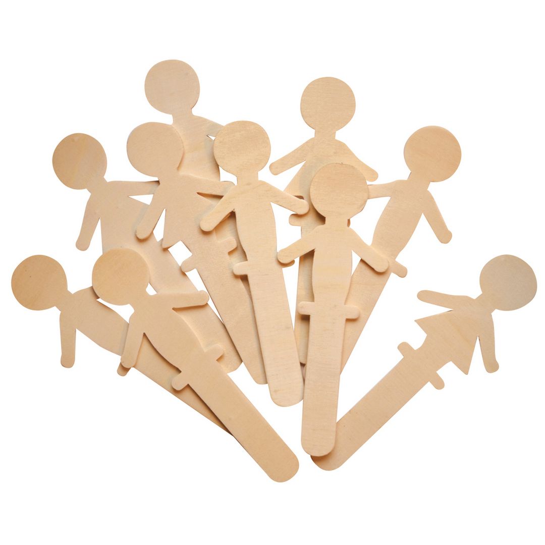 PLAYBOX Träpinnar människor 10/fp | Skola och förskola - Hobbymaterial - Pyssel - Trä | Kontorsexperten