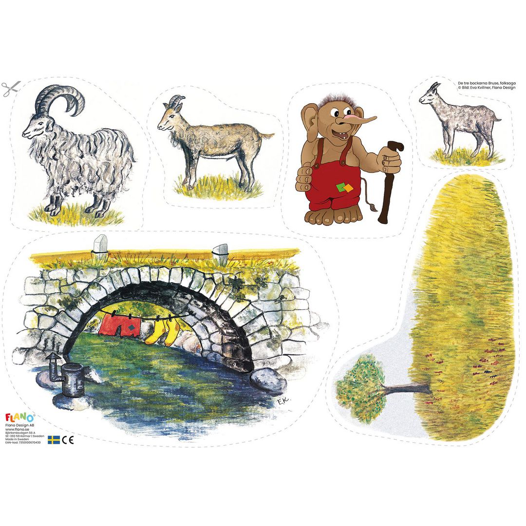 Flanosats Bockarna Bruse | Skola och förskola - Lekmaterial - Flanellograf | Kontorsexperten