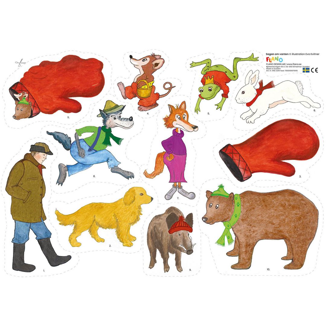 Flanosats Sagan om vanten | Skola och förskola - Lekmaterial - Flanellograf | Kontorsexperten