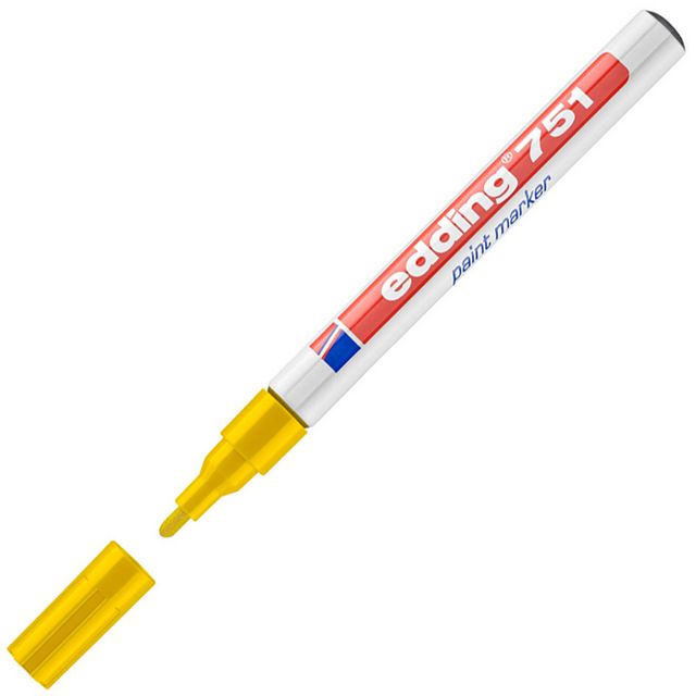 EDDING Märkpenna 751 Paint Marker rund 1-2mm gul | Kontorsmaterial - Pennor - Märkpennor - Rund spets | Kontorsexperten