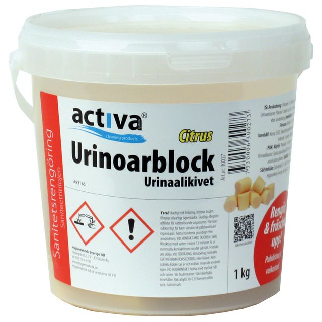 ACTIVA Urinoarblock Citron (ca 50st) 1kg | Städ och hygien - Luktförbättrare - Doftblock och plattor | Kontorsexperten